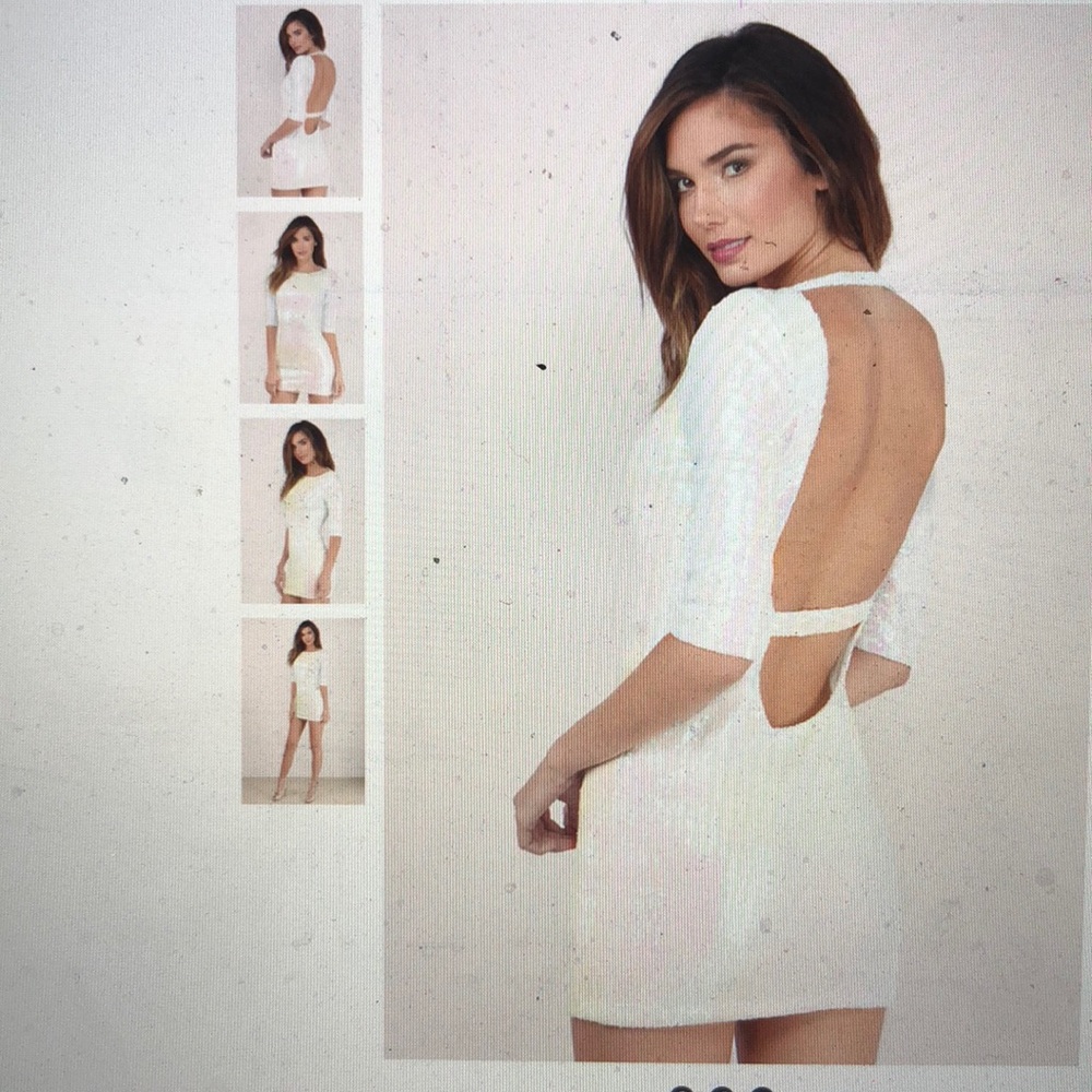 White sequin bodycon dress